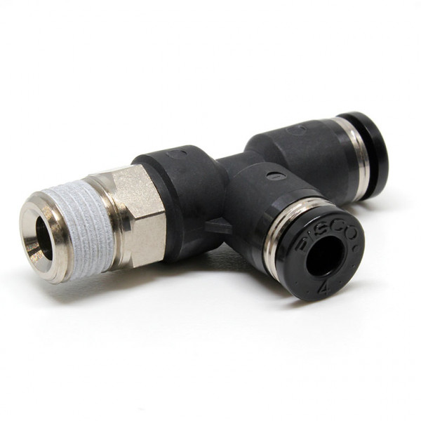 Đầu Nối Nhanh Khí Nén Dạng Chữ T Ren Ngoài Pisco PD4-01W-C