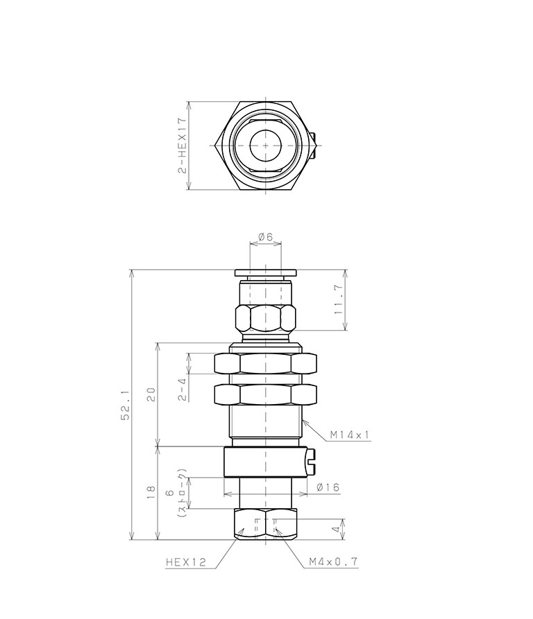Bản vẽ kỹ thuật Bộ Nấm Hút Chân Không Và Giá Đỡ, Silicone Dẫn Điện, O.D 10 mm, Pisco VPC10-6RSE-6J