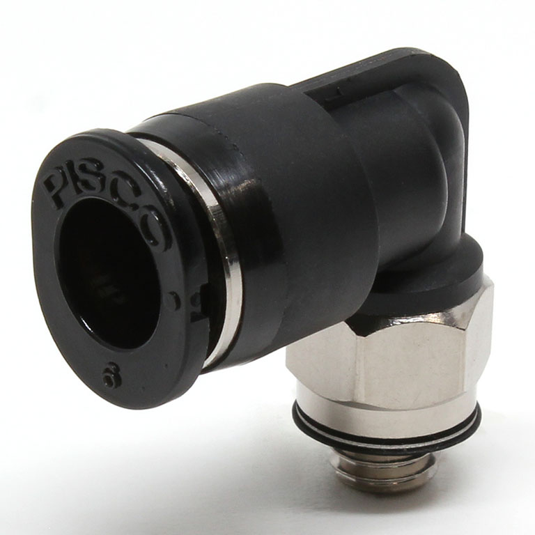 Đầu Nối Nhanh Khí Nén Dạng Cong 90° Ren Ngoài Pisco PL6-M5M-C