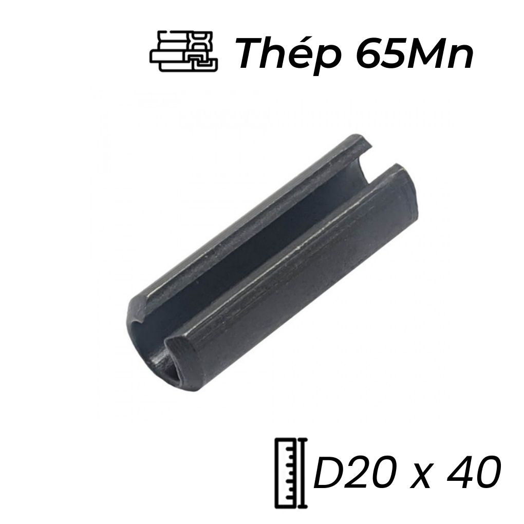 Chốt Ống DIN1481 Thép 65Mn Đen D20x40mm