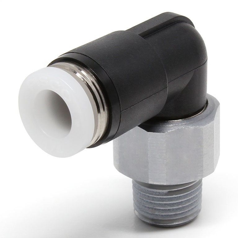 Đầu Nối Nhanh Khí Nén Dạng Cong 90° Ren Ngoài Có Khớp Xoay Pisco RL5/16-02
