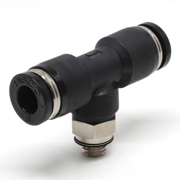 Đầu Nối Nhanh Khí Nén Dạng Chữ T Ren Ngoài Pisco PB6-M6-C