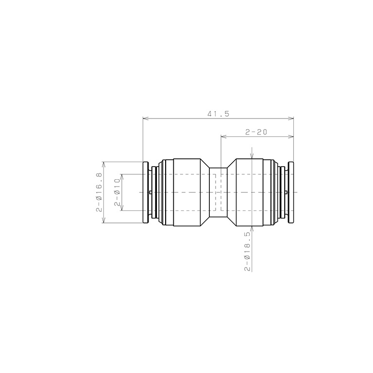 Bản vẽ kỹ thuật Đầu Nối Nhanh Khí Nén Dạng Thẳng Pisco KU10-1
