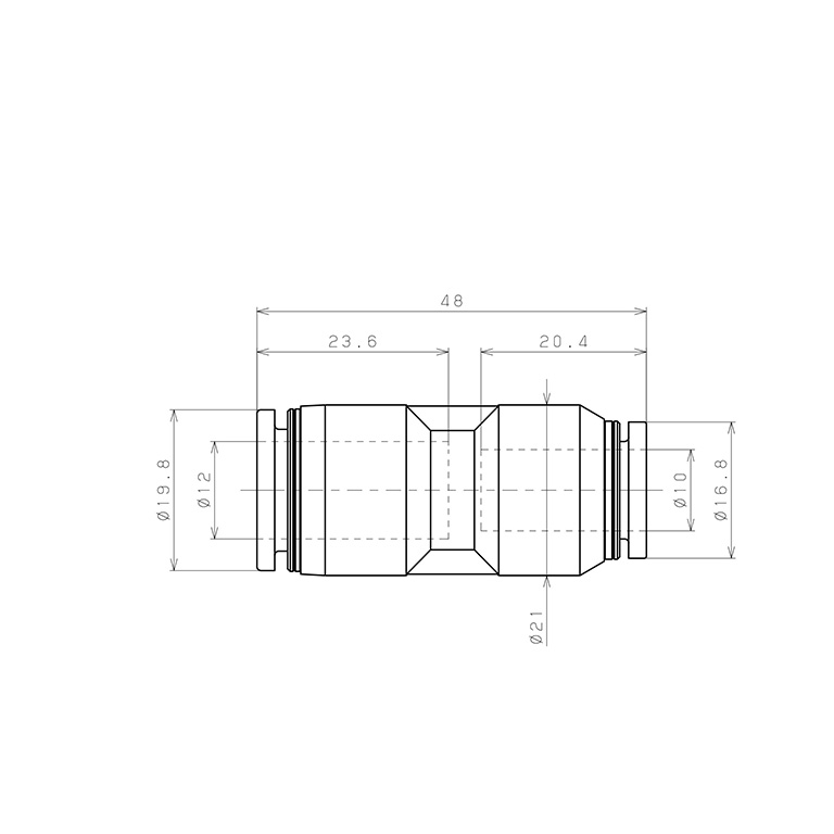 Bản vẽ kỹ thuật Đầu Nối Nhanh Khí Nén Dạng Nối Giẩm Pisco PG12-10SUS