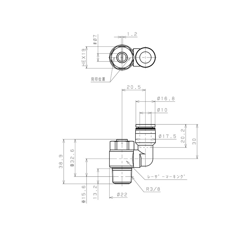 Bản vẽ kỹ thuật Van Tiết Lưu Khí Nén Đầu Vít Dẹp Pisco JSDS10-03AW