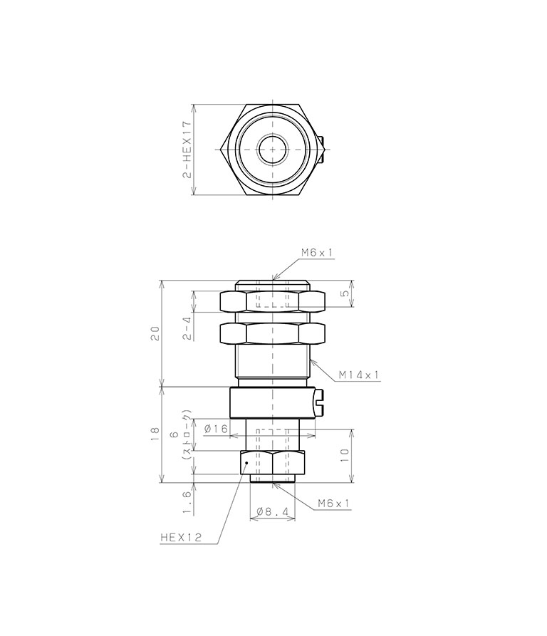 Bản vẽ kỹ thuật Giá Đỡ Nấm Hút Chân Không Có Lò Xo, Pisco VPC-M6-6-M6
