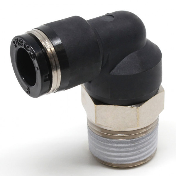 Đầu Nối Nhanh Khí Nén Dạng Cong 90° Ren Ngoài Pisco PL8-03W