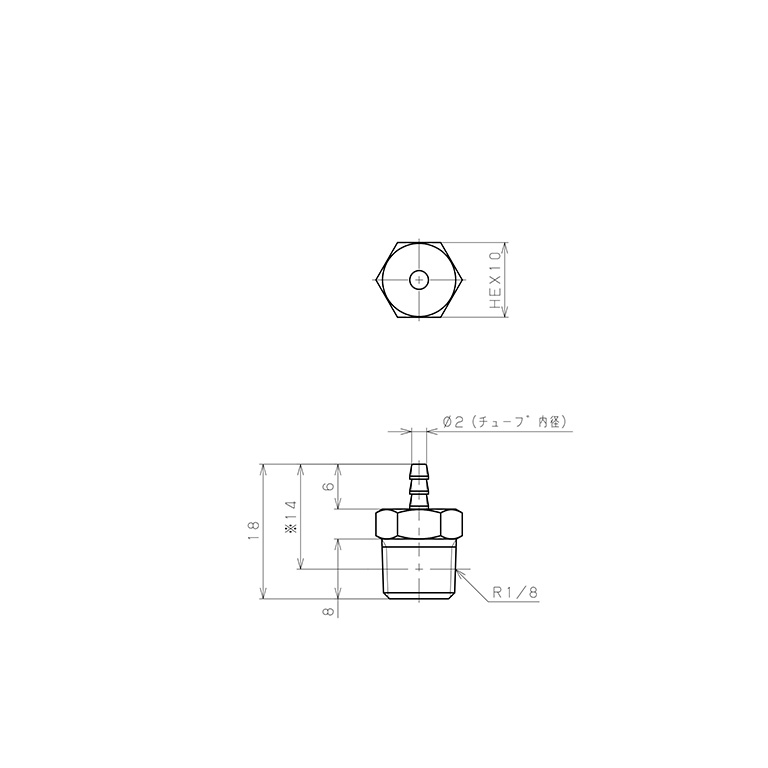Bản vẽ kỹ thuật Đầu Ngạnh Nối Ống Dạng Thẳng Thân Lục Giác Ren Ngoài Pisco LC-0320-01-C
