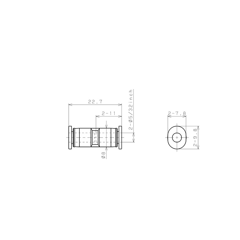 Bản vẽ kỹ thuật Đầu Nối Nhanh Khí Nén Dạng Thẳng Pisco PU5/32M