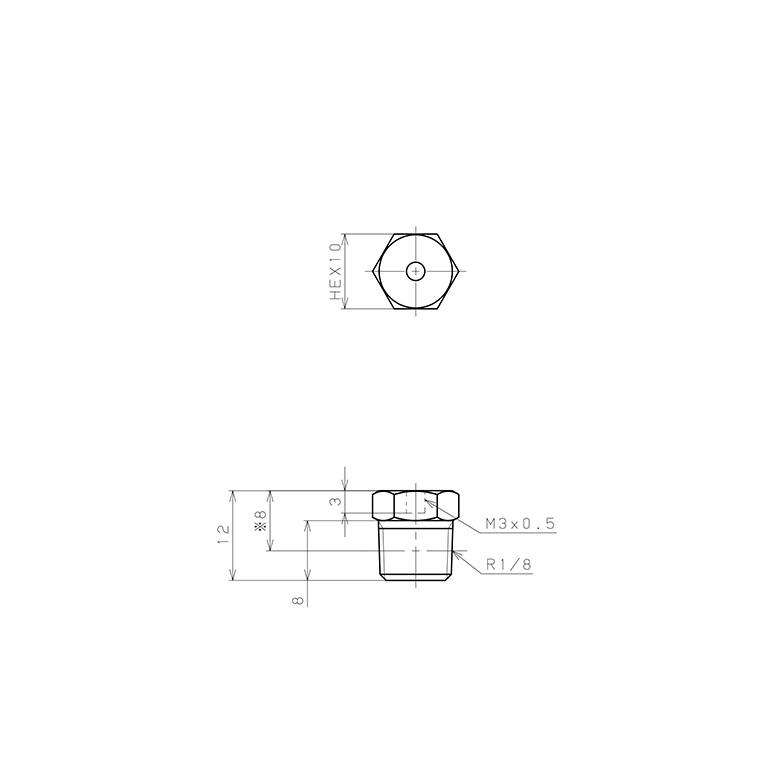 Bản vẽ kỹ thuật Đầu Nối Ren Đực Cái Pisco PF01-M3M-C