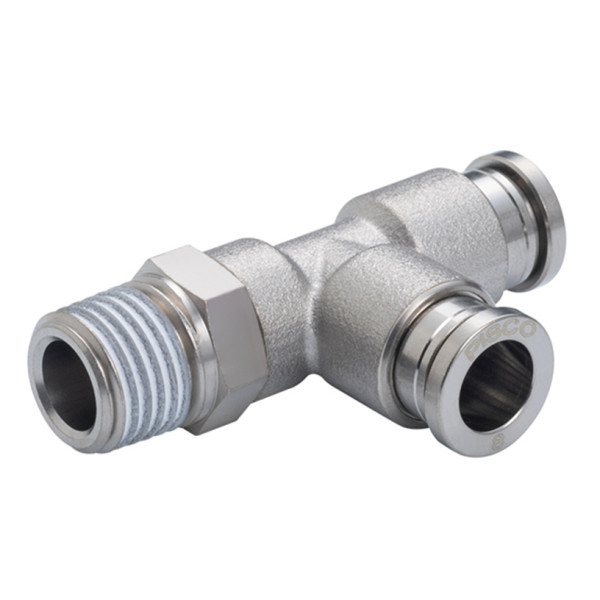 Đầu Nối Nhanh Khí Nén Dạng Chữ T Ren Ngoài Pisco KD10-01-1-F