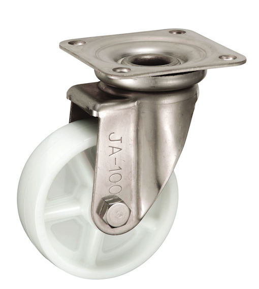 Bánh Xe Nylon Càng Inox Xoay Không Phanh D100 UKAI PJA-100