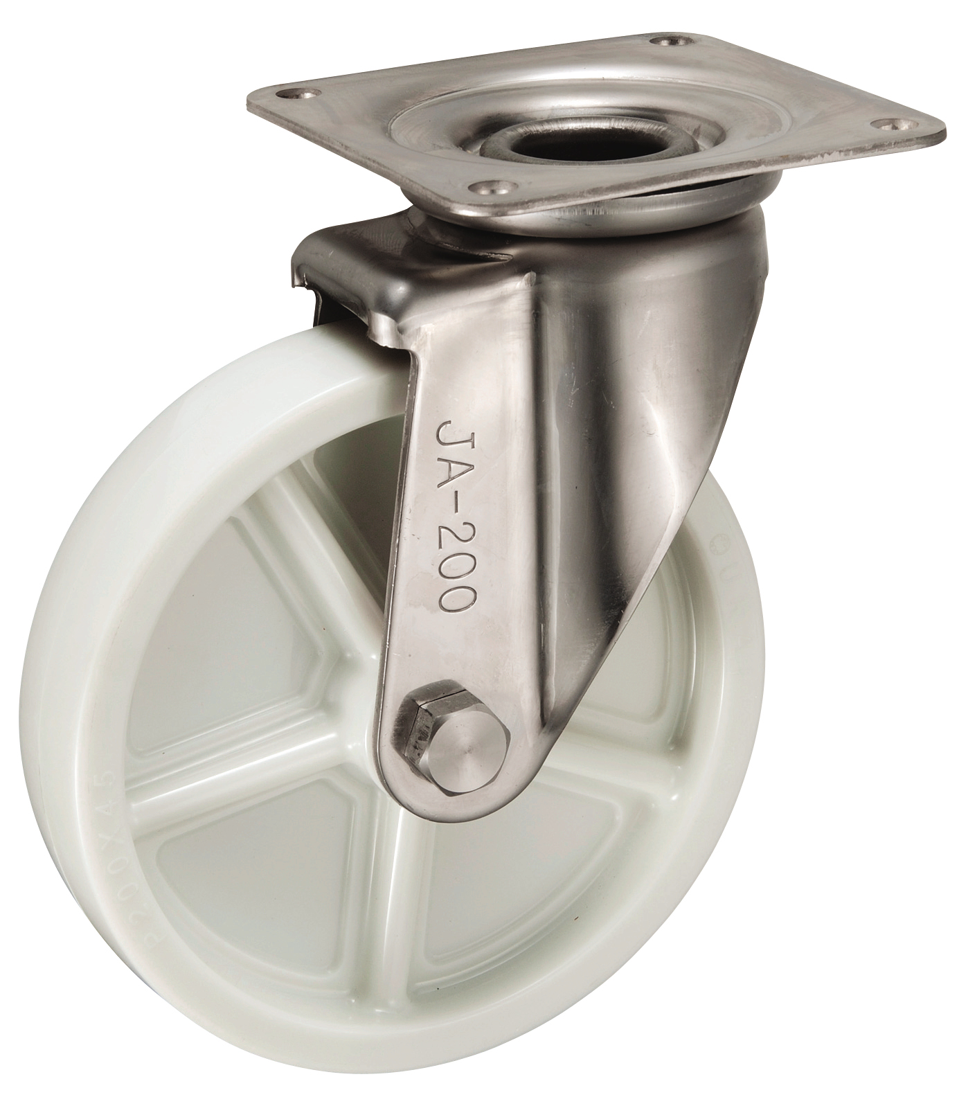 Bánh Xe Nylon Càng Inox Xoay Không Phanh D200 UKAI PBDJA-200
