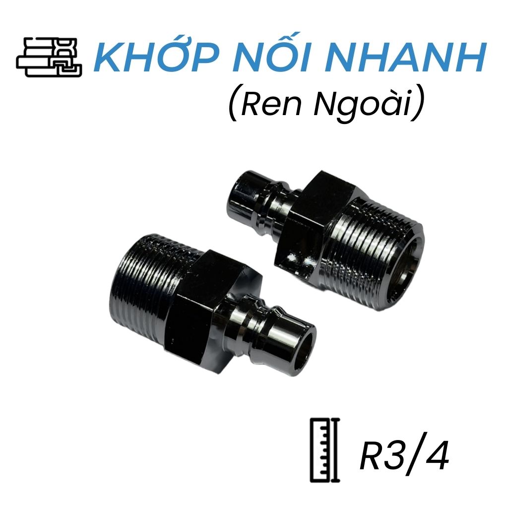 Khớp Nối Nhanh Khí Nén Đực Ren Ngoài R3/4 CDC PM 600