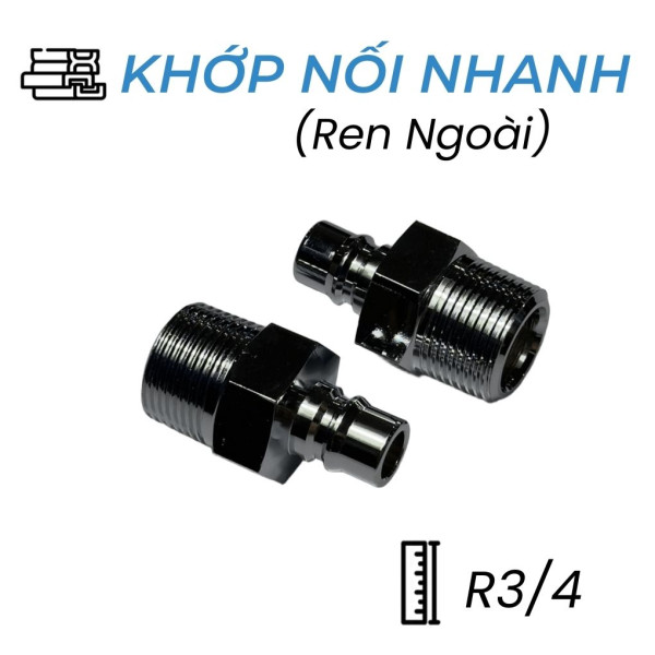 Khớp Nối Nhanh Khí Nén Đực Ren Ngoài R3/4 CDC PM 600