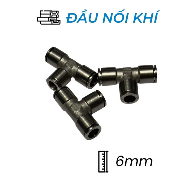 Đầu Nối Nhanh Khí Nén Đồng Chữ T Ø6mm CDC BUT 06