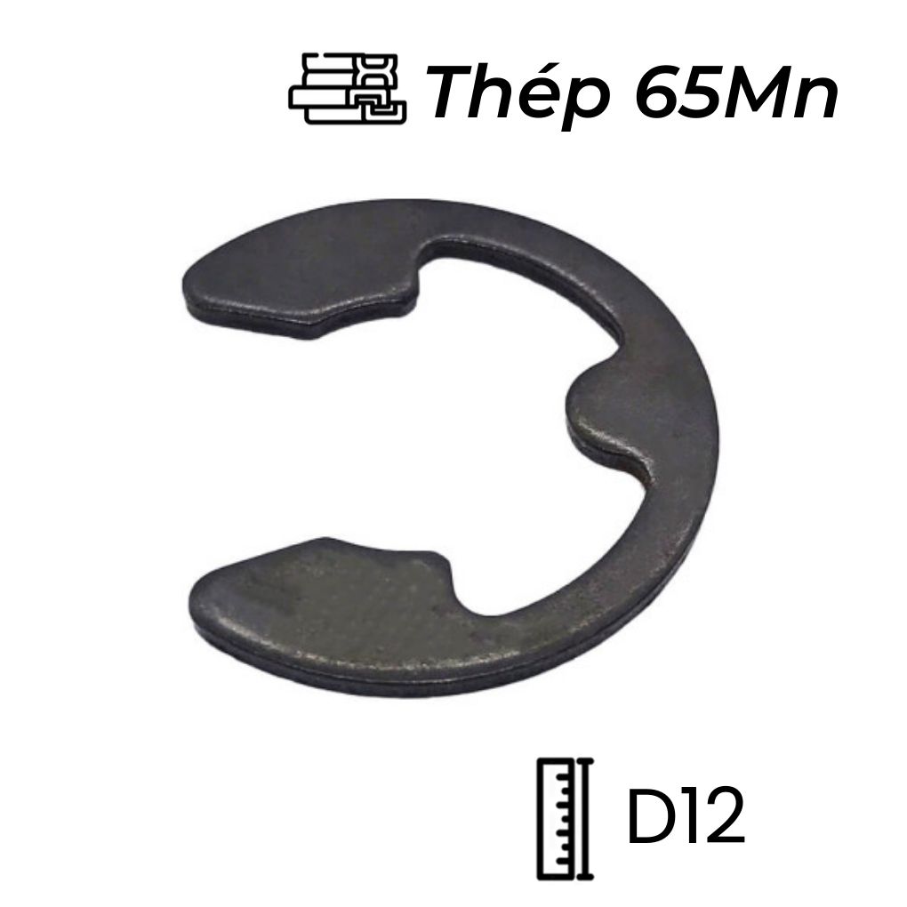 Phe Gài Trục Chữ E Thép DIN6799 D12 (5Cái/Bịch)