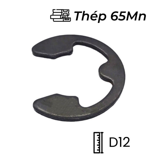Phe Gài Trục Chữ E Thép DIN6799 D12 (5Cái/Bịch)