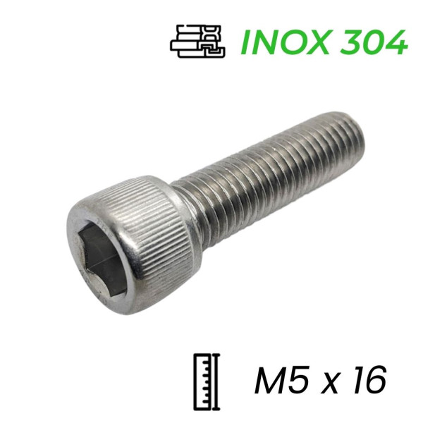 Lục Giác Chìm Đầu Trụ Inox 304 DIN912 M5x16