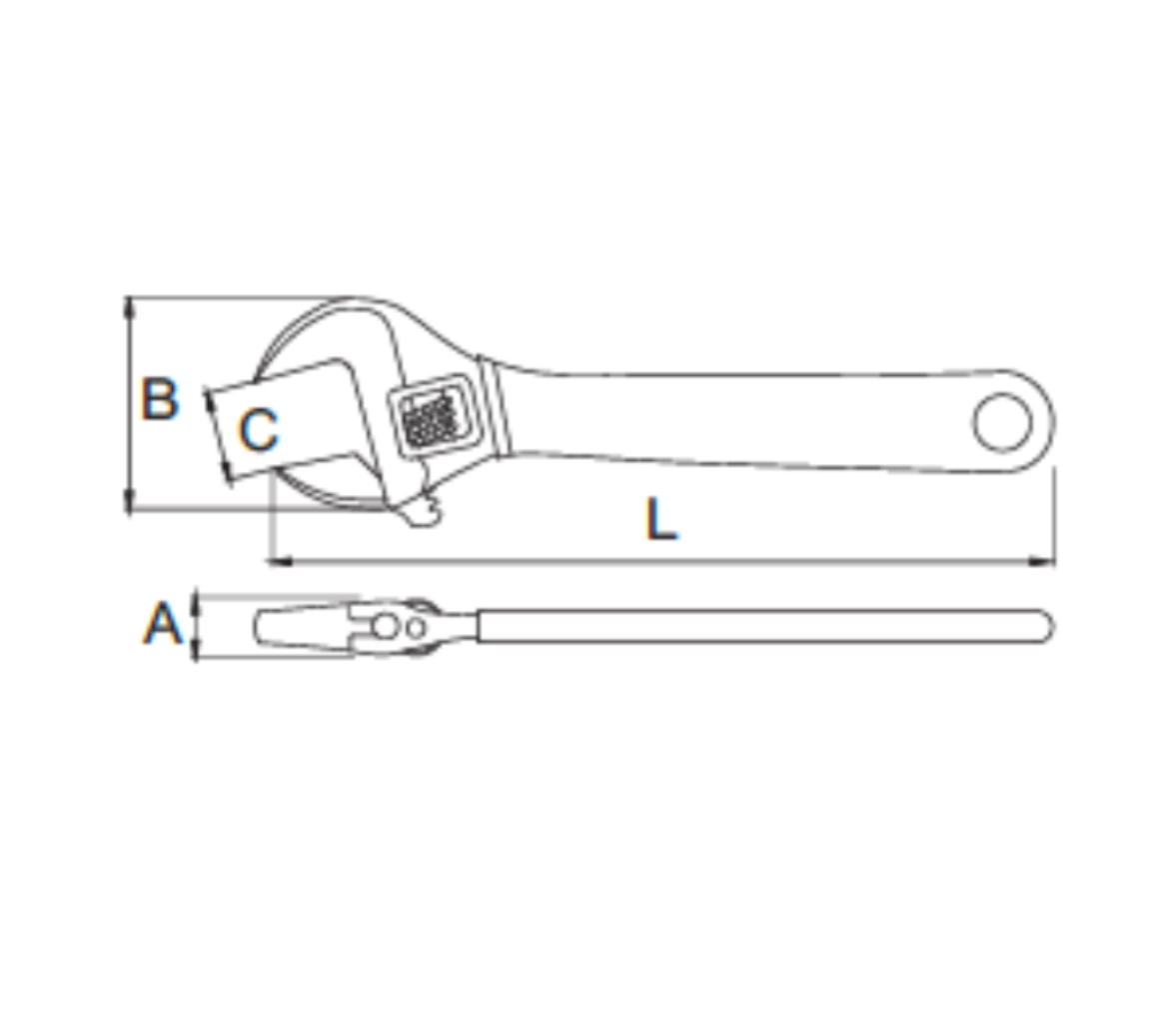 Bản vẽ kỹ thuật Mỏ Lết Có Điều Chỉnh 10 inch SATA 47124