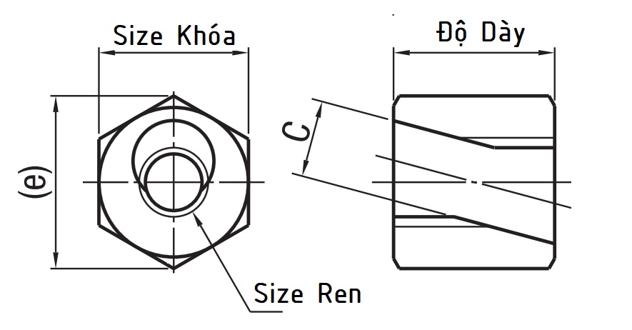 Bản vẽ kỹ thuật Quick-Lock Nuts D17 QHN17
