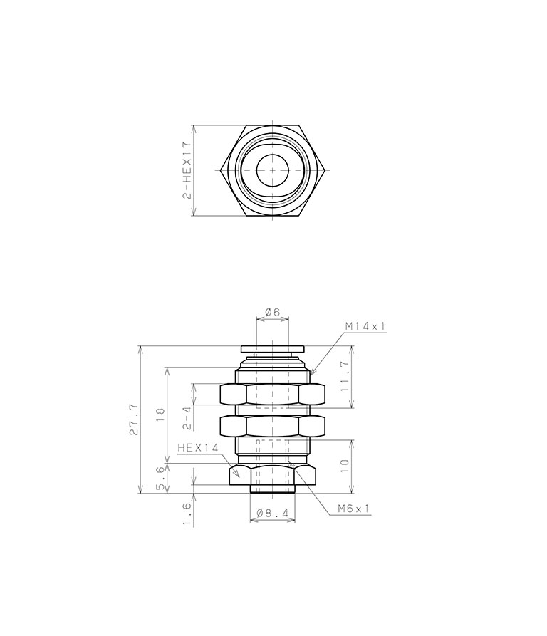 Bản vẽ kỹ thuật Bộ Nấm Hút Chân Không Và Giá Đỡ, Cao Su Nitrile (NBR), O.D 20 mm, Pisco VPA20RN-6J