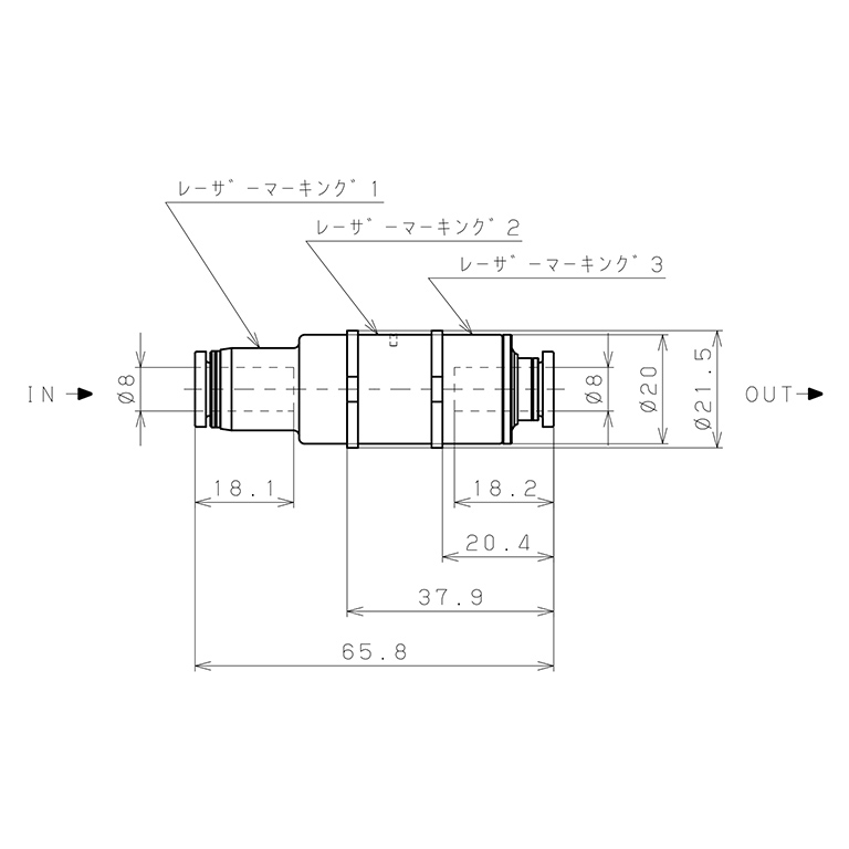 Bản vẽ kỹ thuật Pre-set Pressure Regulator Pisco RVFUP8-8-0.2