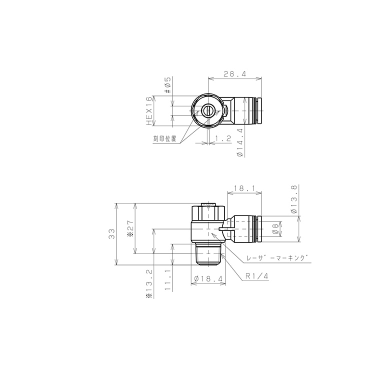 Bản vẽ kỹ thuật Van Tiết Lưu Khí Nén Đầu Vít Dẹp Pisco JSDC8-02A