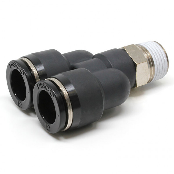 Đầu Nối Nhanh Khí Nén Dạng Chữ Y Ren Ngoài Pisco PX12-03-C