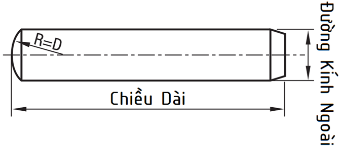 Bản vẽ kỹ thuật Chốt Định Vị Thép (+0.005/+0.01) D13x80