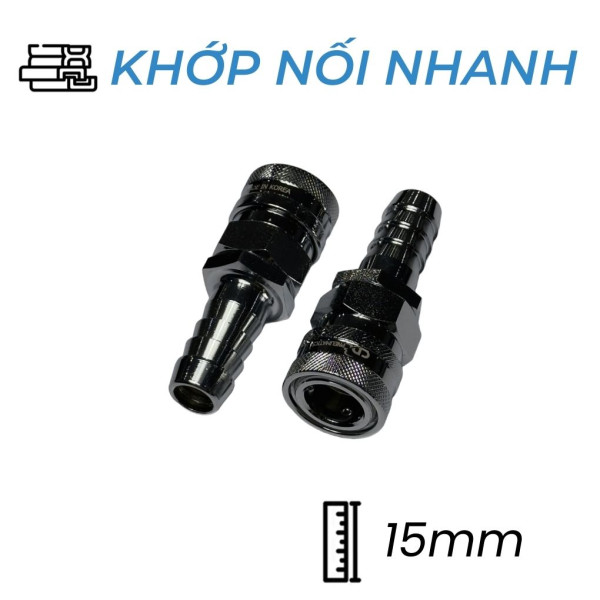 Khớp Nối Nhanh Khí Nén Bi Cái Đuôi Chuột 15mm CDC SH 400