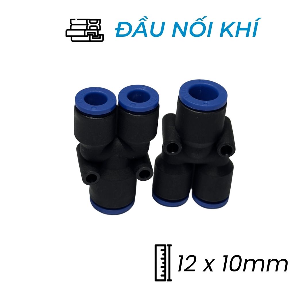 Đầu Nối Nhanh Khí Nén Chữ Y Ø12x10mm CDC MPW 1210 (Màu Đen)
