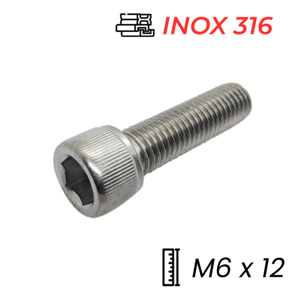 Lục Giác Chìm Đầu Trụ Inox 316 DIN912 M6x12