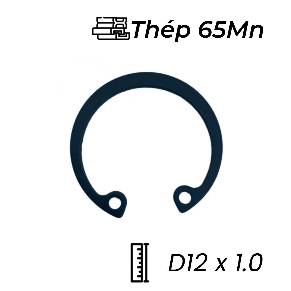 Phe Gài Lỗ Thép 65Mn DIN472 D12x1.0 (50Cái/Bịch)