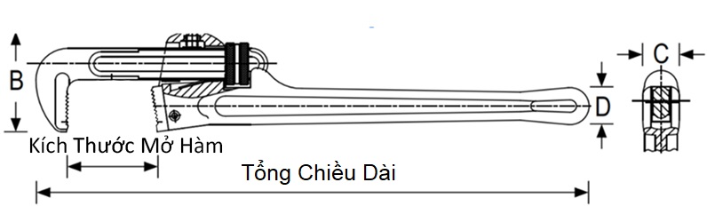 Bản vẽ kỹ thuật Mỏ Lết Răng Cán Nhôm 10Inch/250mm Stanley 84-451