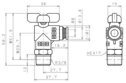 Bản vẽ kỹ thuật Van Bi Khí Nén, Loại 20 & 60 Pisco BVLC20-0803