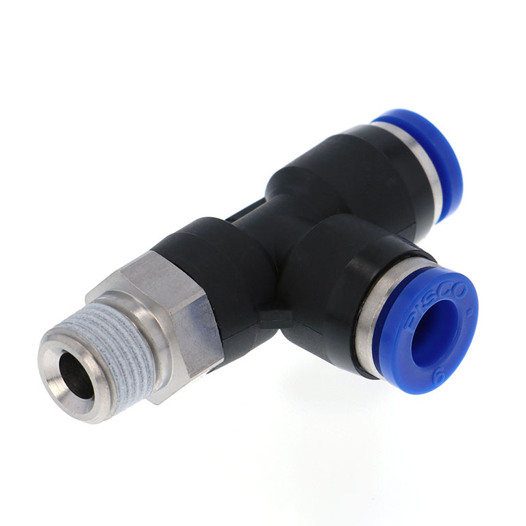Đầu Nối Nhanh Khí Nén Dạng Chữ T Ren Ngoài Pisco SPD12-03