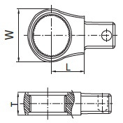 Bản vẽ kỹ thuật Đầu Cần Siết Lực 1/2" 14×18 mm SATA 96575