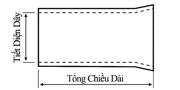 Bản vẽ kỹ thuật Đầu Cosse Pin Rỗng Trần 10 mm2 KST EN10-12