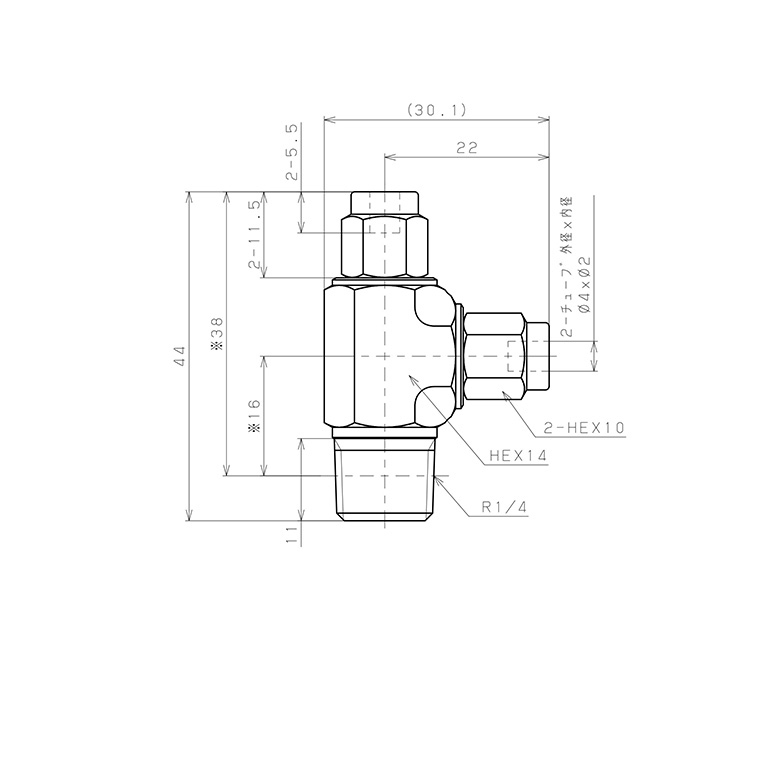 Bản vẽ kỹ thuật Đầu Ngạnh Nối Ống Có Đai Ốc Xiết Dạng Chữ T Ren Ngoài Pisco NSD0420-02