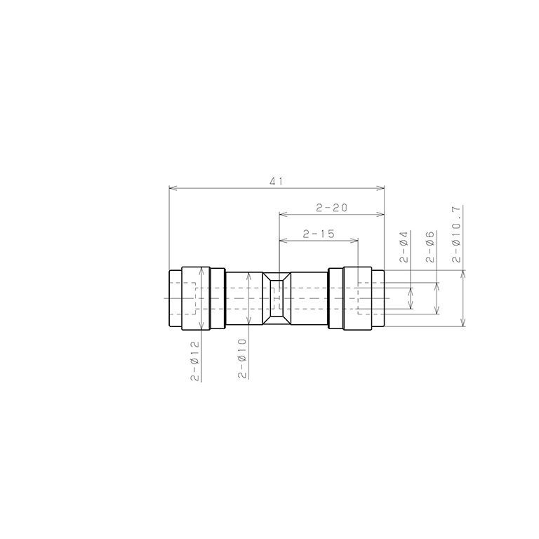 Bản vẽ kỹ thuật Đầu Nối Nhanh Khí Nén Dạng Thẳng Pisco PU4V-0