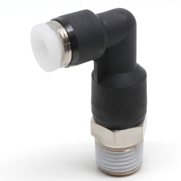 Đầu Nối Nhanh Khí Nén Dạng Cong 90° Ren Ngoài (Dài) Pisco PLL3/16-02-C