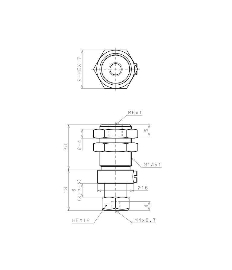Bản vẽ kỹ thuật Giá Đỡ Nấm Hút Chân Không Có Lò Xo, Pisco VPC-M4-6-M6