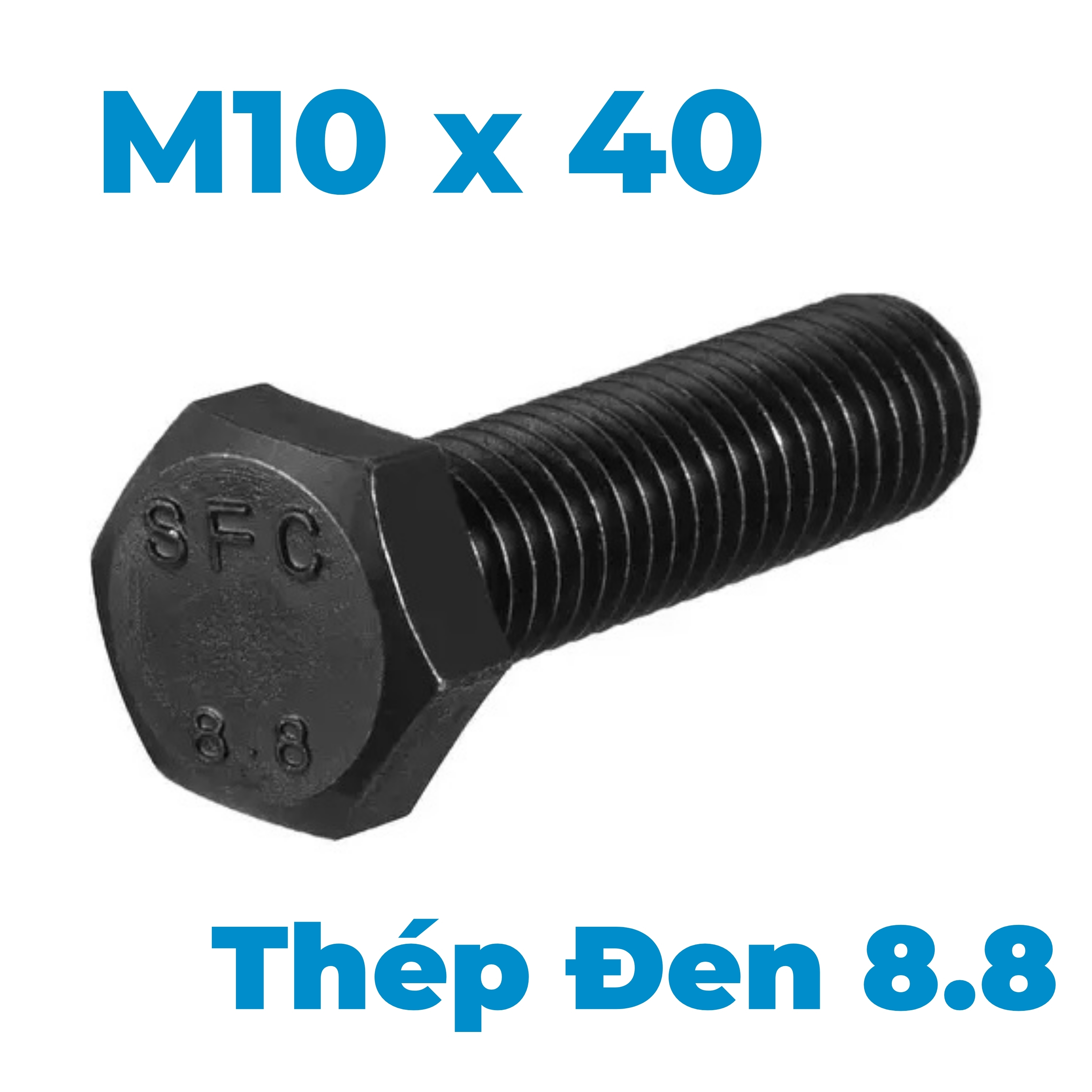 Bulong Thép Đen 8.8 DIN933 M10x40