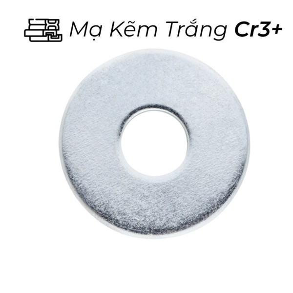 Lông Đền Phẳng Thép Mạ Kẽm Trắng Cr3+ DIN9021 M8