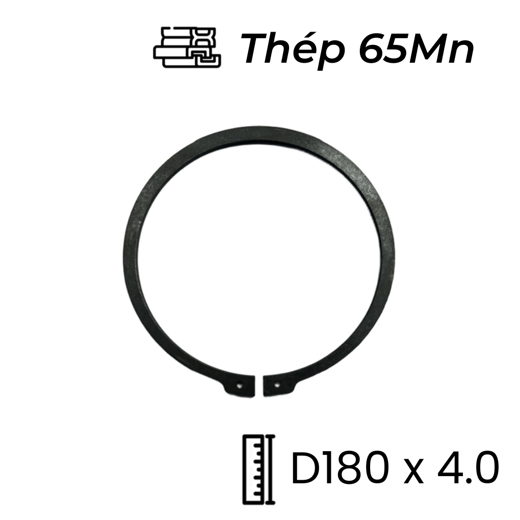 Phe Gài Trục Thép 65Mn DIN471 D180x4.0