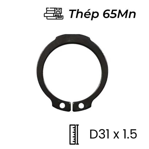 Phe Gài Trục Thép 65Mn DIN471 D31x1.5