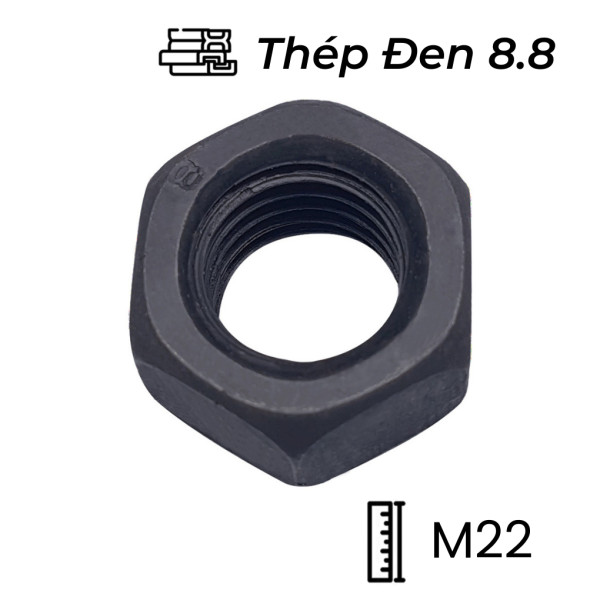 Tán Thép Đen 8.8 DIN934 M22