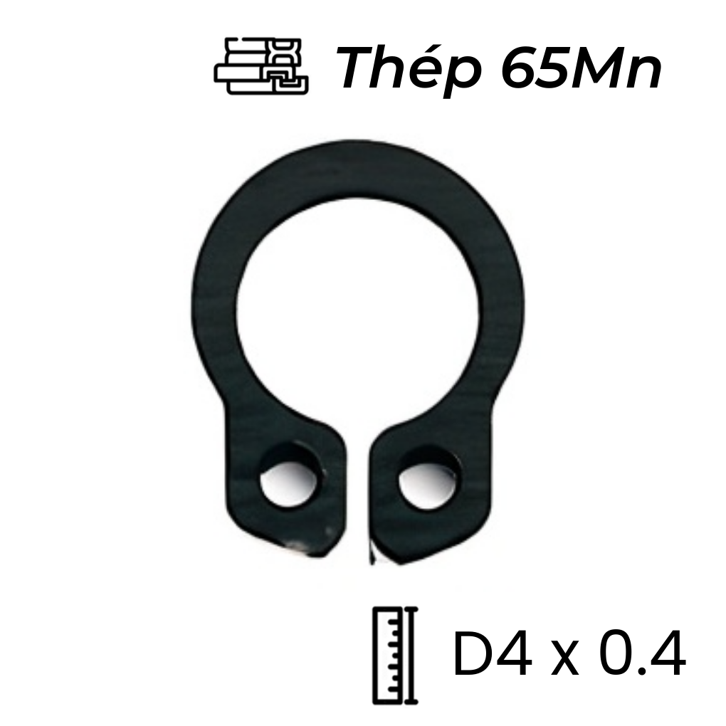 Phe Gài Trục Thép 65Mn DIN471 D4x0.4 (50Cái/Bịch)