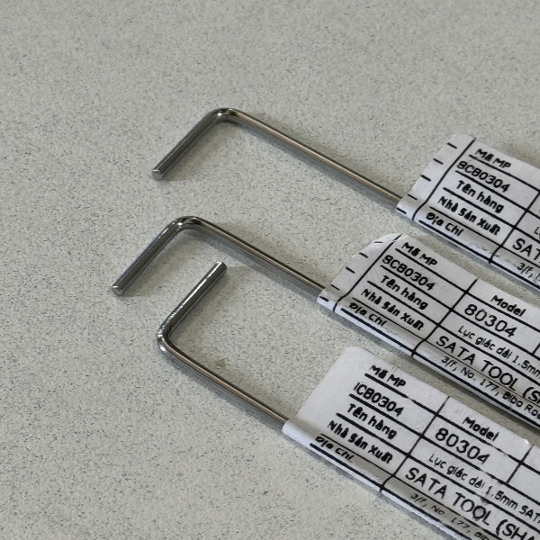 Cây Lục Giác 1.5 mm Chữ L Đầu Bằng Siêu Dài SATA 80304